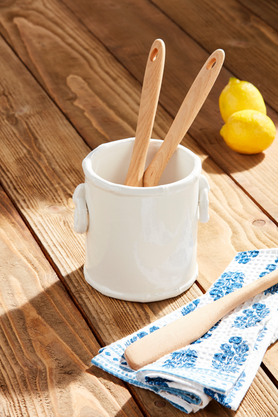 Ceramic Bamboo Handle Utensil Holder